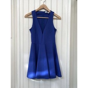 Lovers + Friends Mi Amor Mini Skater Dress Royal Blue Size Small